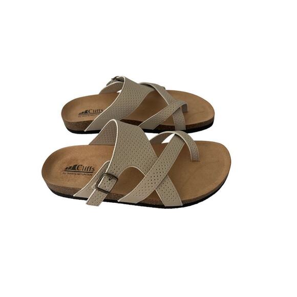New Cliffs by White Mountain Women’s Tan Comfort slide sandals size 9 1/2 W. - Picture 4 of 10